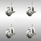 Service Caster 3 Inch 316SS Gray Polyurethane Swivel 10mm Threaded Stem Caster Set Brake SCC-SS316TS20S314-PPUB-TLB-M1015-4 - alternate 3